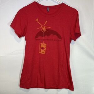 Women's Medium Teton County Search And Rescue Red Tshirt Forrest Fire Department